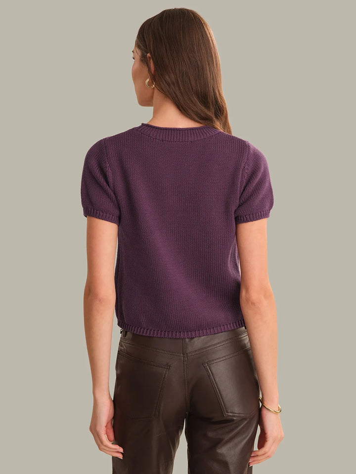 Banks Rolled Edge Sweater Tee in Italian Plum