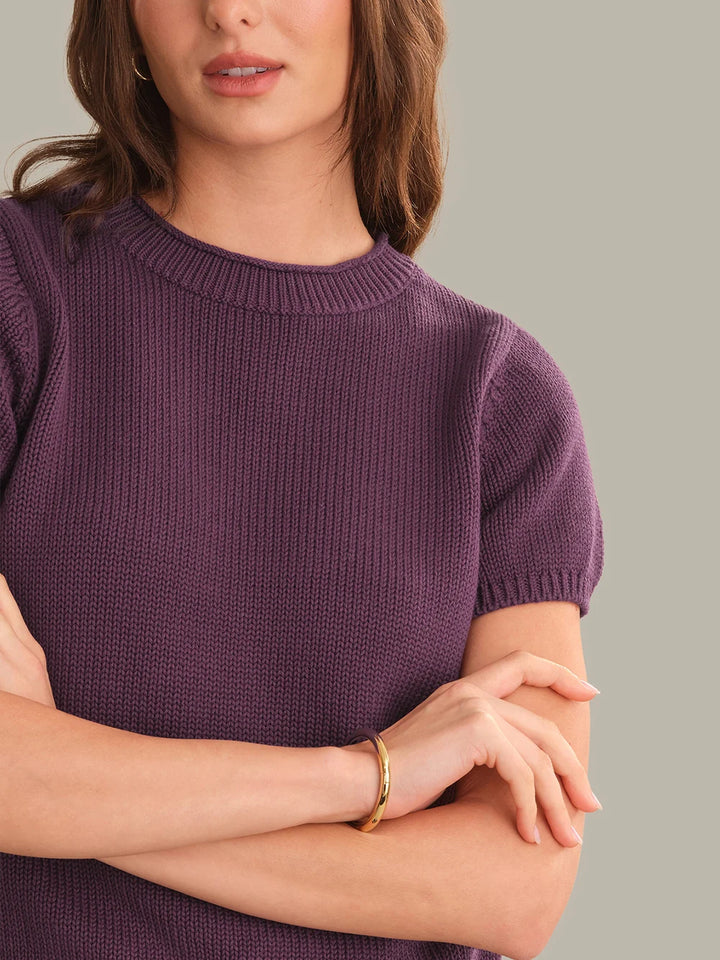 Banks Rolled Edge Sweater Tee in Italian Plum