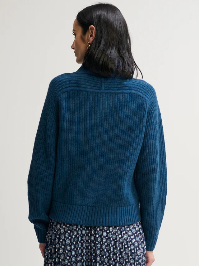 Tahoe Zip-Up Cashmere Sweater in Storm