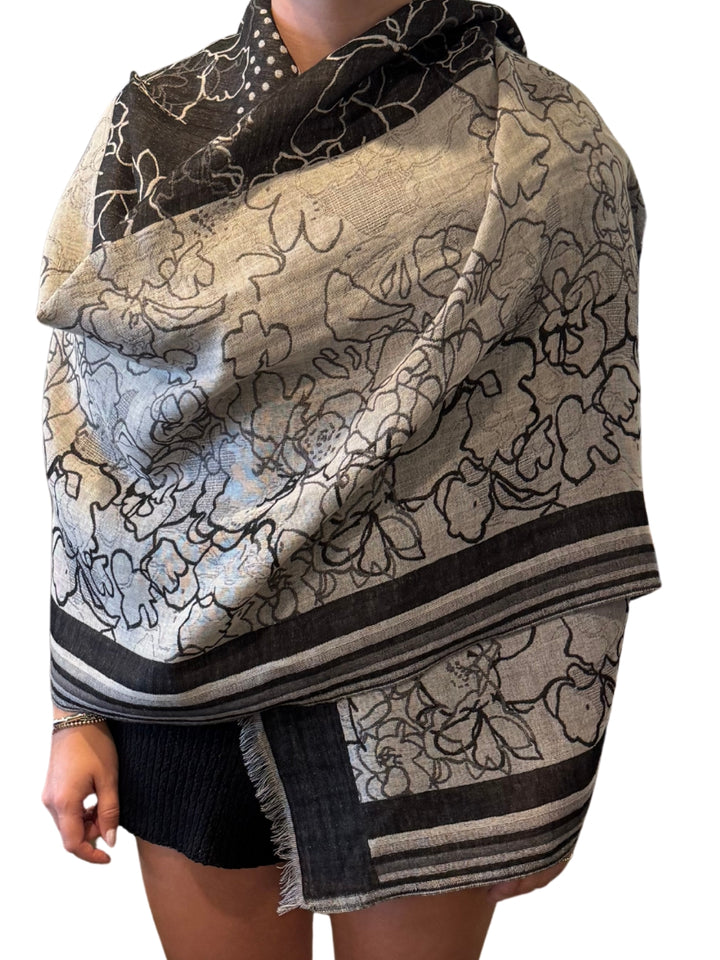 Myra Scarf in Black/White
