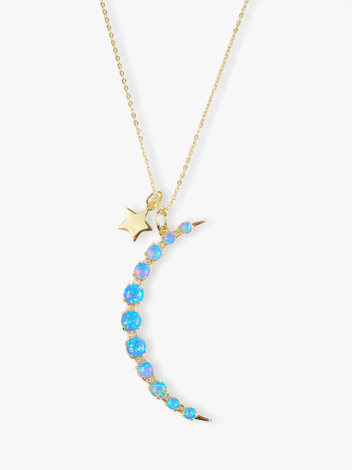 "What Dreams are Made of" Necklace Gold|Blue Opal
