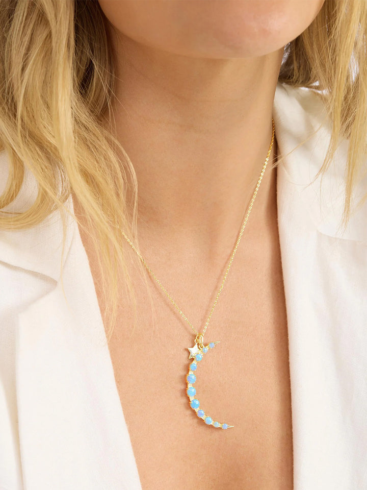 "What Dreams are Made of" Necklace Gold|Blue Opal