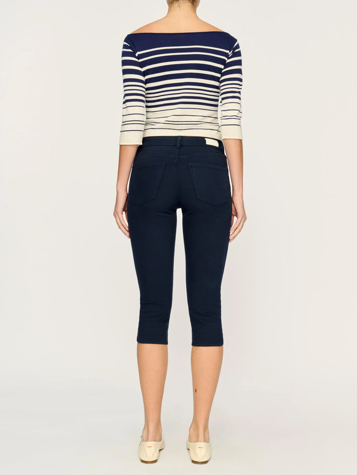 Boatneck Top in Marine Stripe