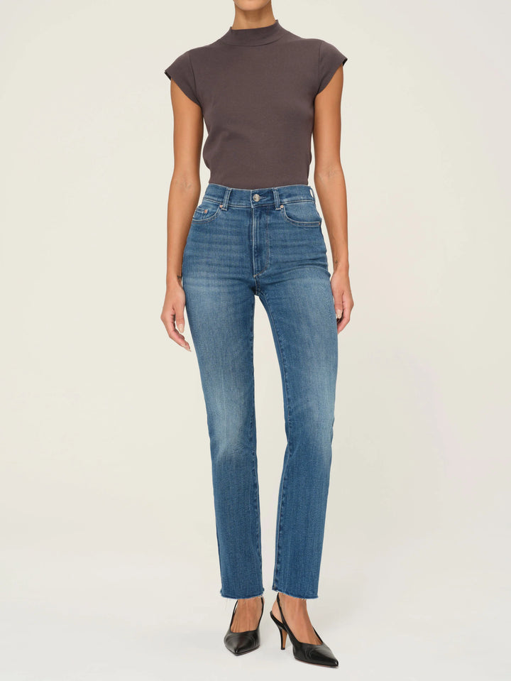 Halle Straight High Rise Jean in Palm