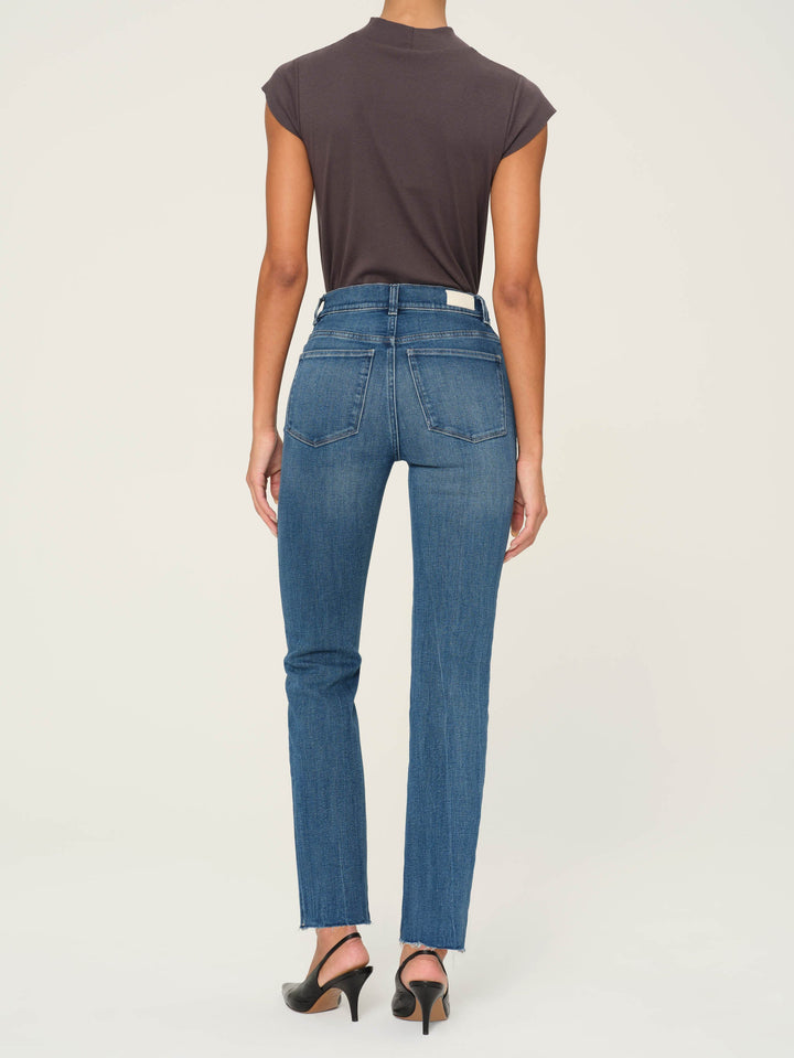 Halle Straight High Rise Jean in Palm