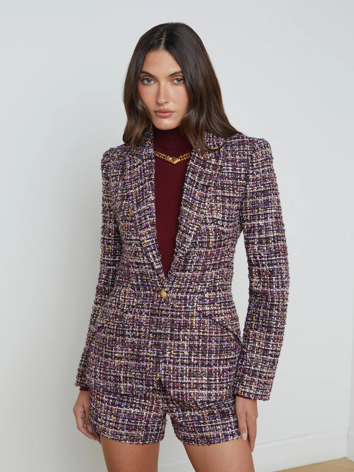 Chamberlain Tweed Blazer in Purple Multi Tweed