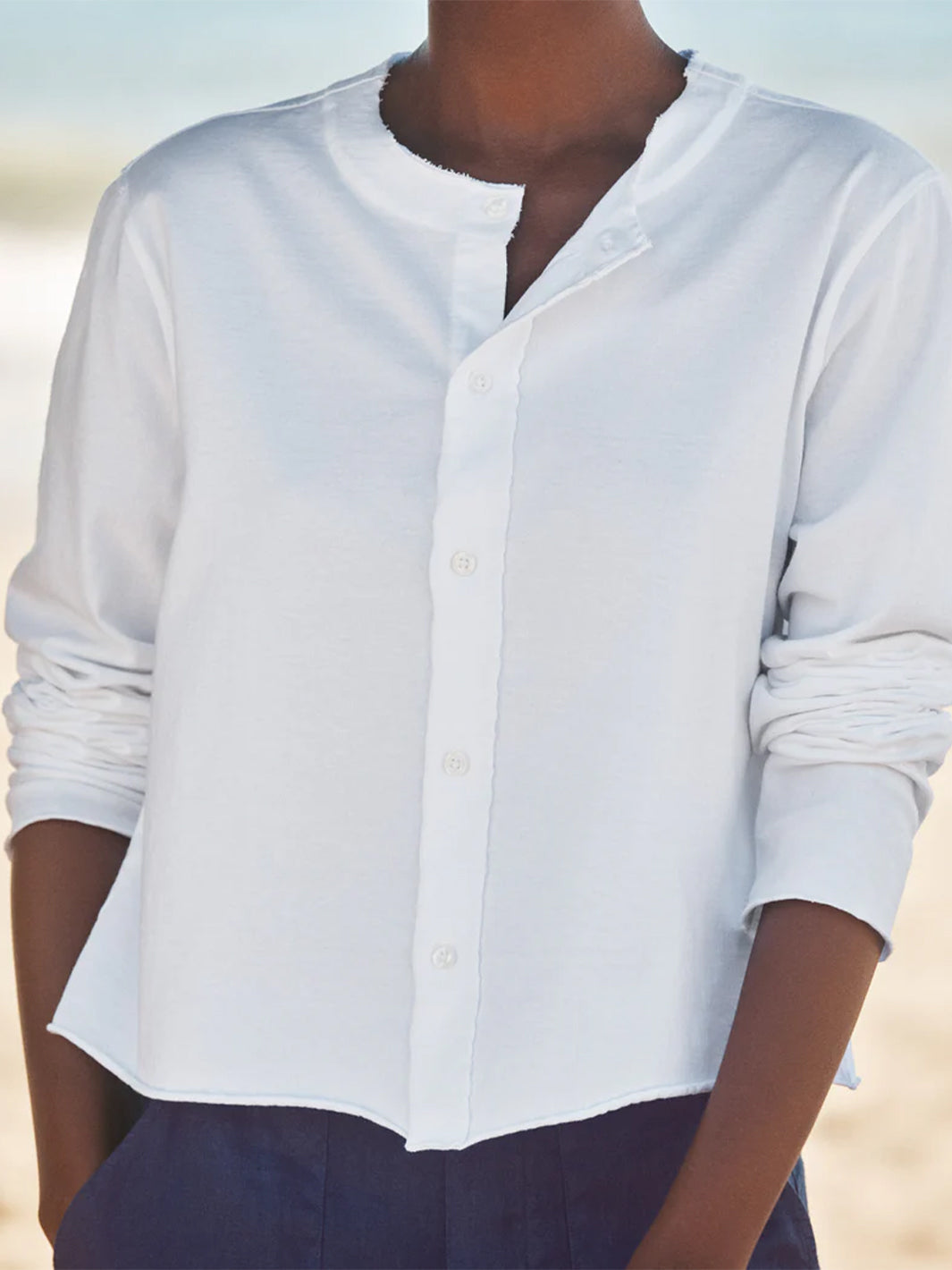Jackie T-Shirt Cardigan in White