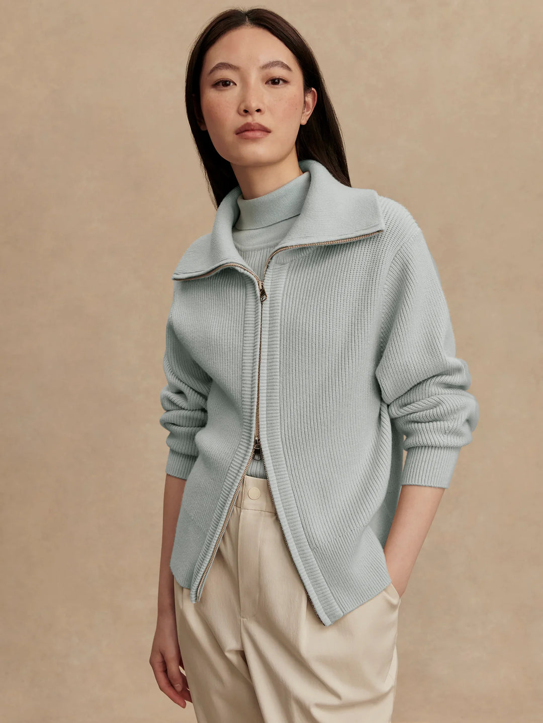 Enrico Knit Jacket in Winter Sky
