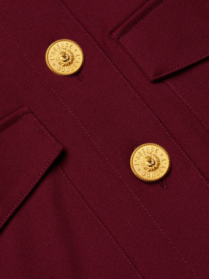 Kumi Cropped Jacket in Black Cherry