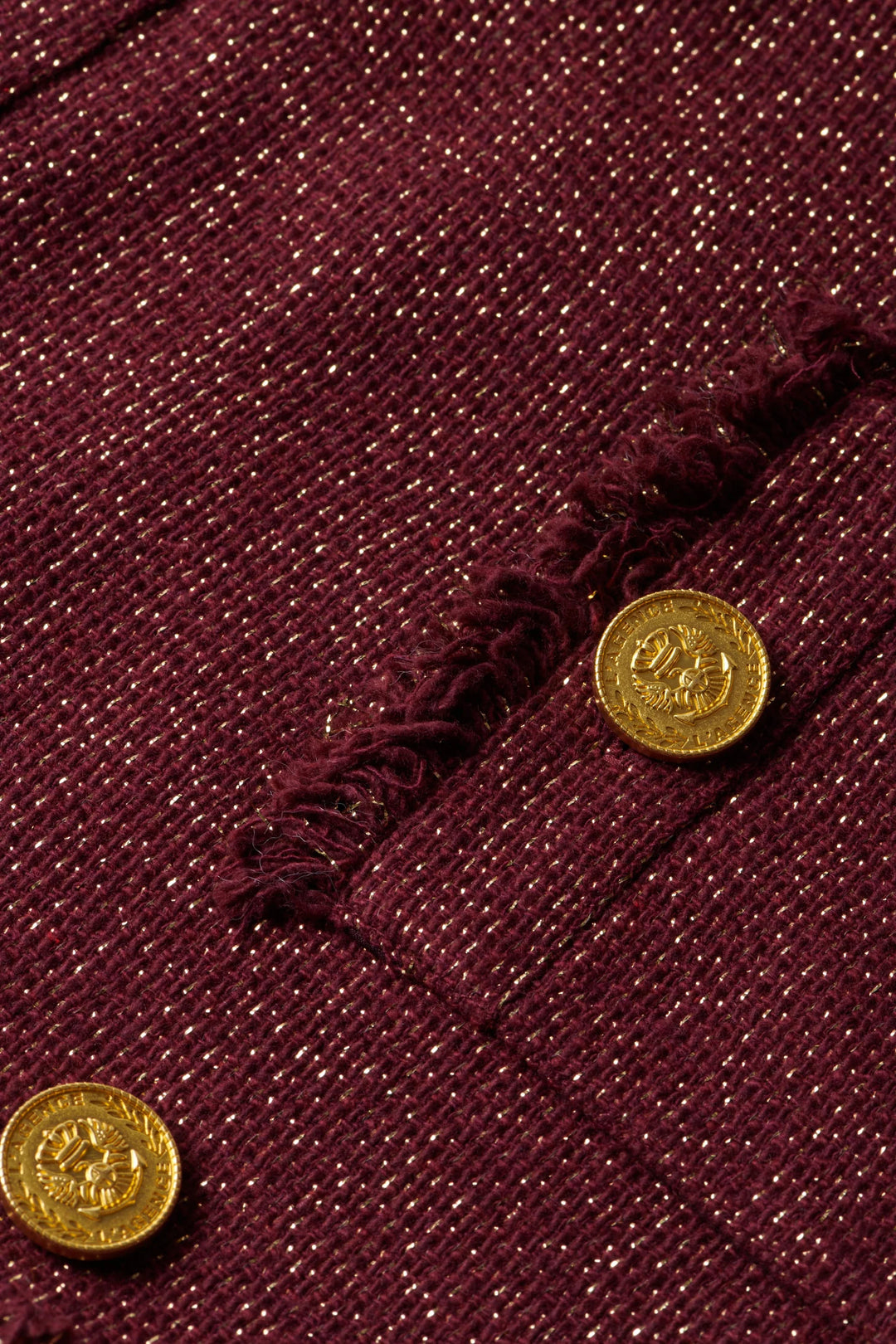 Sylvia Tweed Jacket in Malbec/Gold