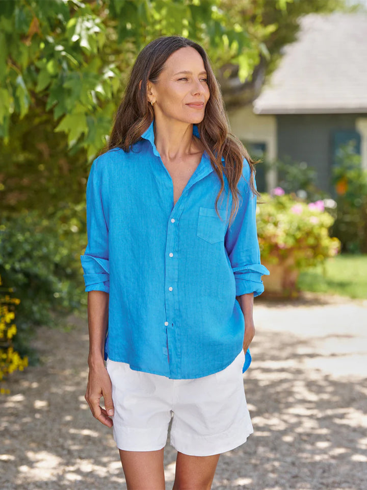 Eileen Relaxed Button-Up Shirt in Turquois