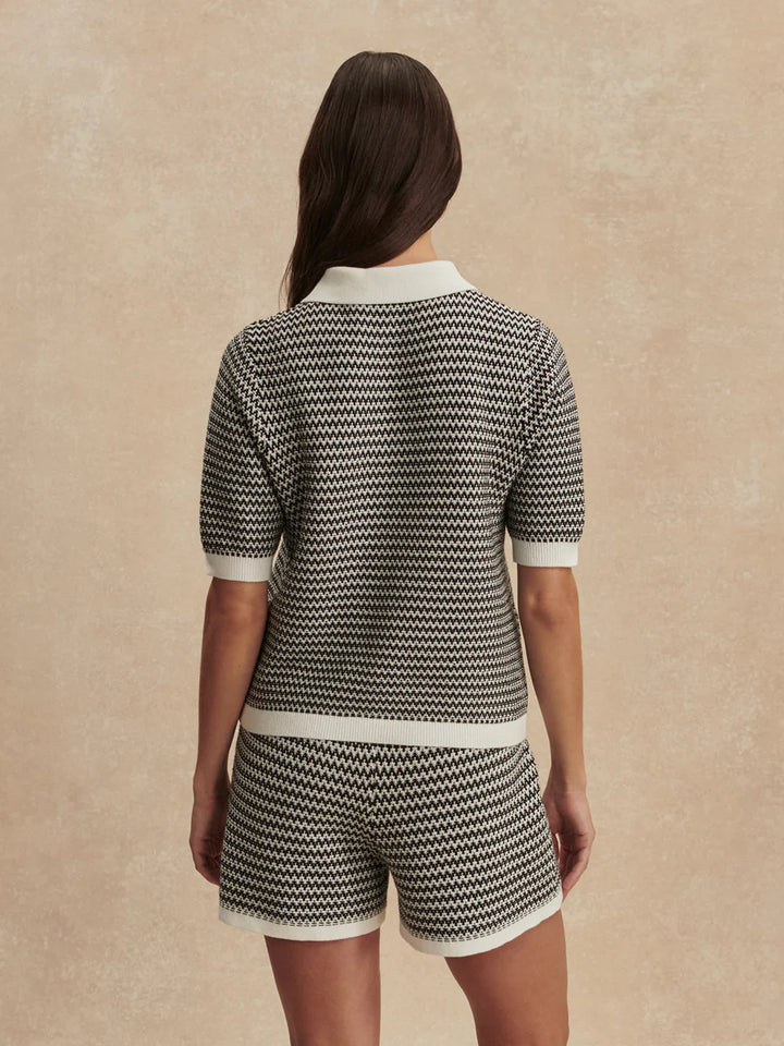 Villiers Knit Short in Snow White/ Black