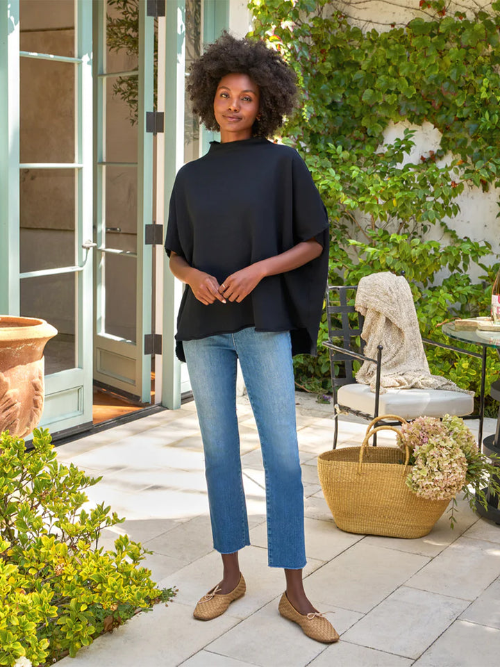 Audrey Funnel Neck Capelet in British Royal Navy