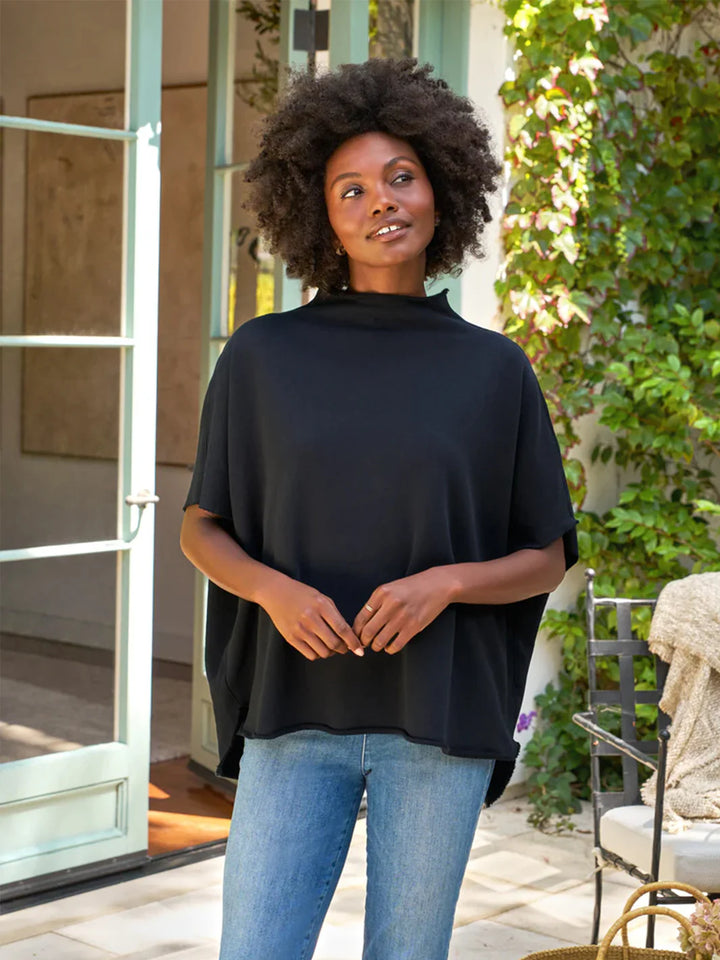 Audrey Funnel Neck Capelet in British Royal Navy