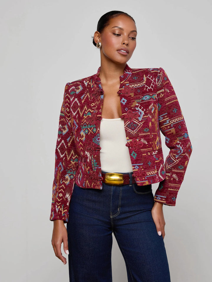 Asha Jacquard Jacket in Geo Tapestry