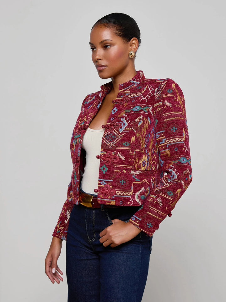 Asha Jacquard Jacket in Geo Tapestry