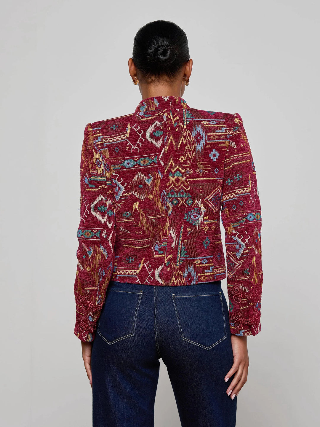 Asha Jacquard Jacket in Geo Tapestry