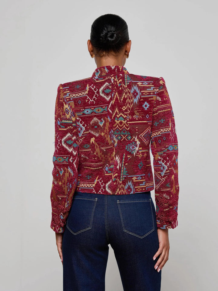 Asha Jacquard Jacket in Geo Tapestry