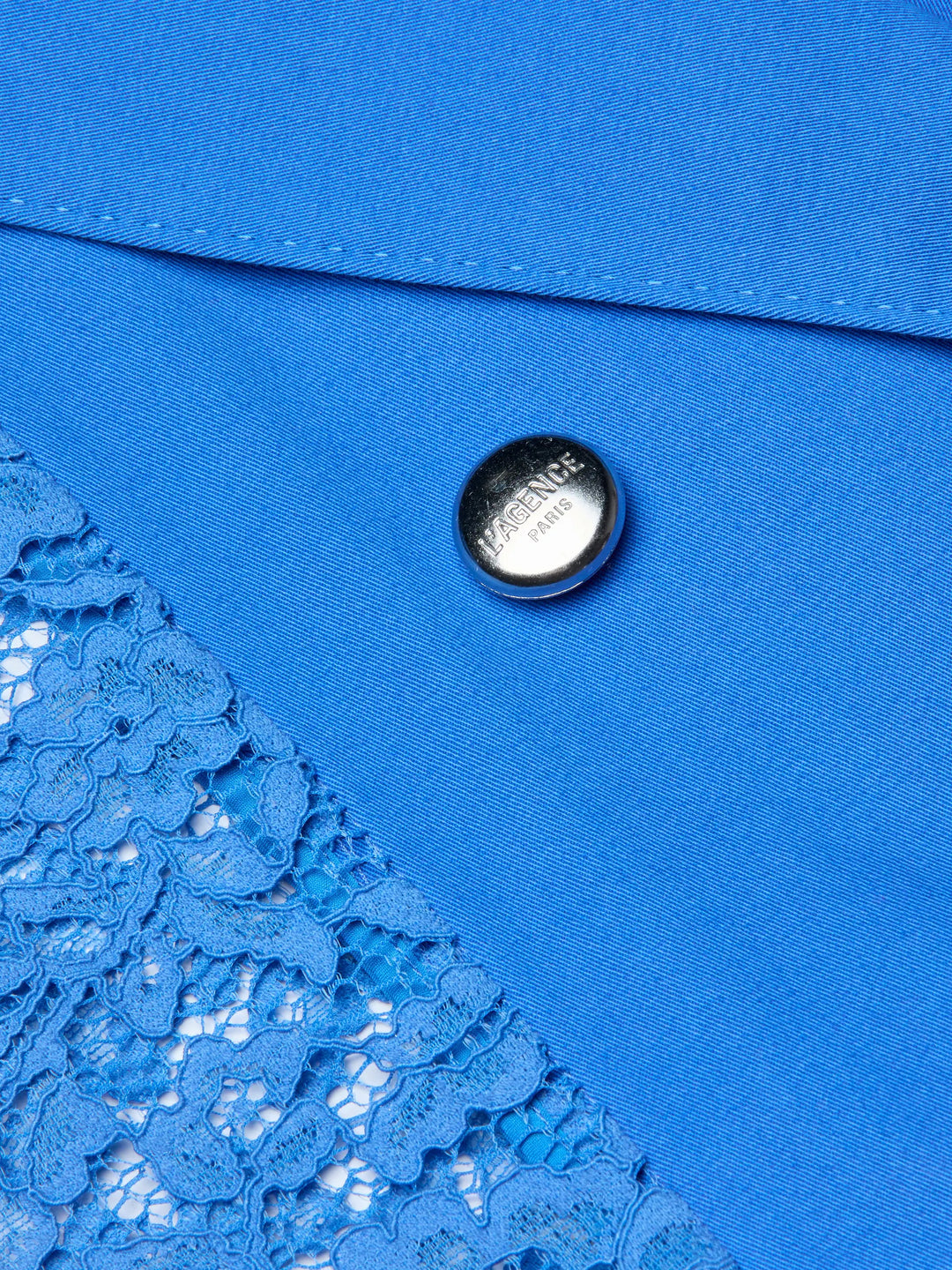 Amata Lace Trench Coat in Regatta Blue