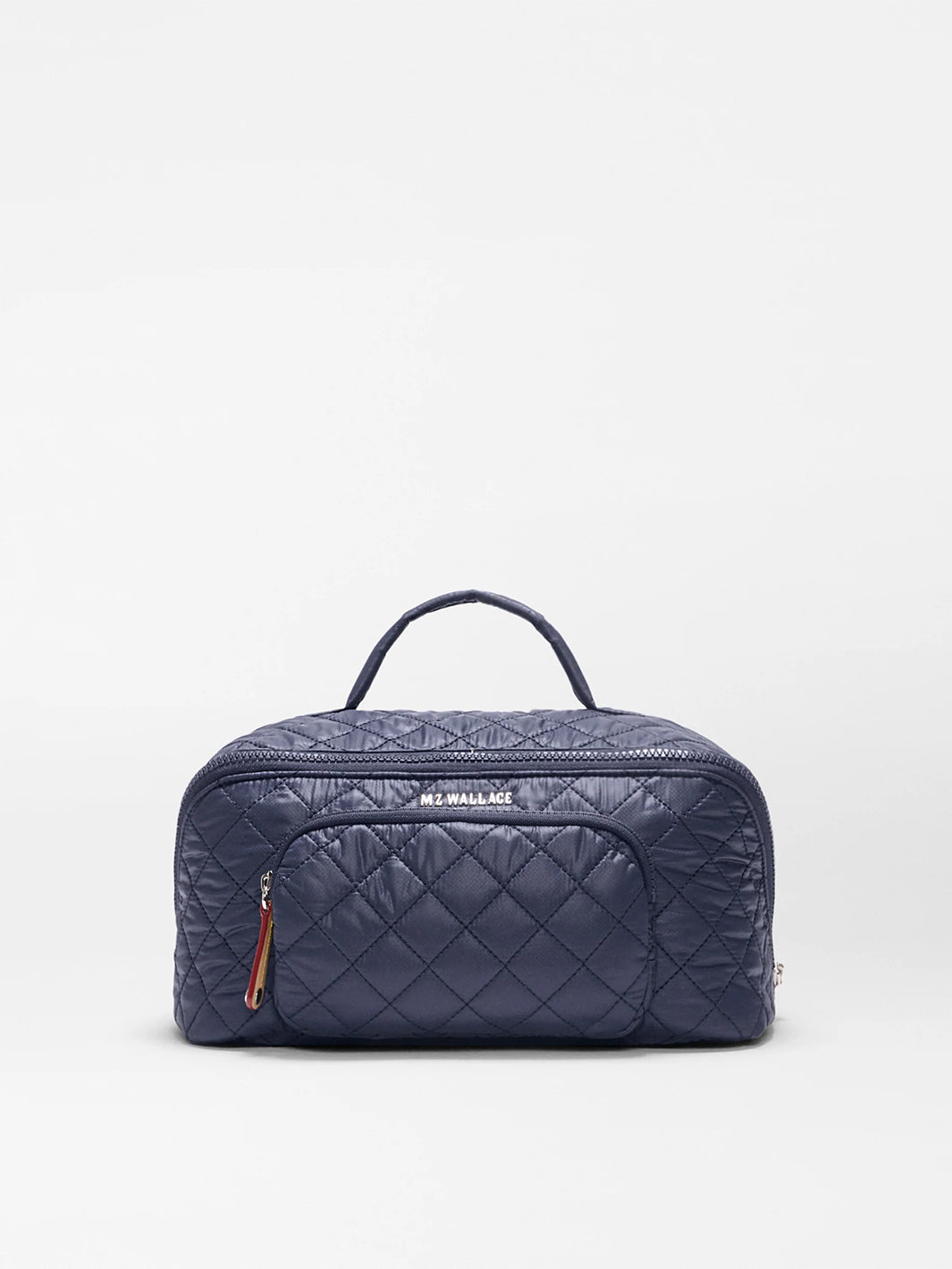 Large Accordion Cosmetic Bag in Navy/Red