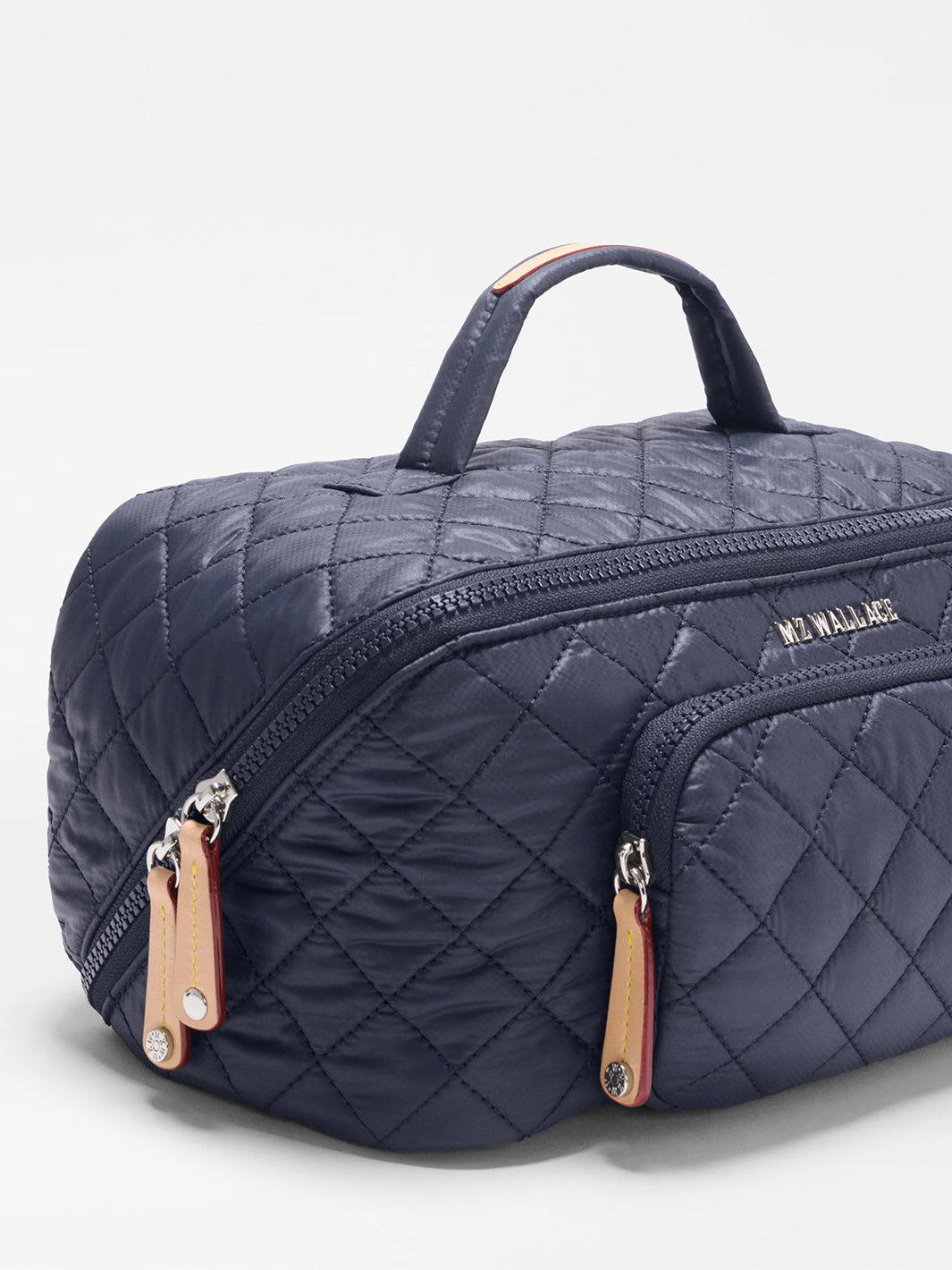 Large Accordion Cosmetic Bag in Navy/Red