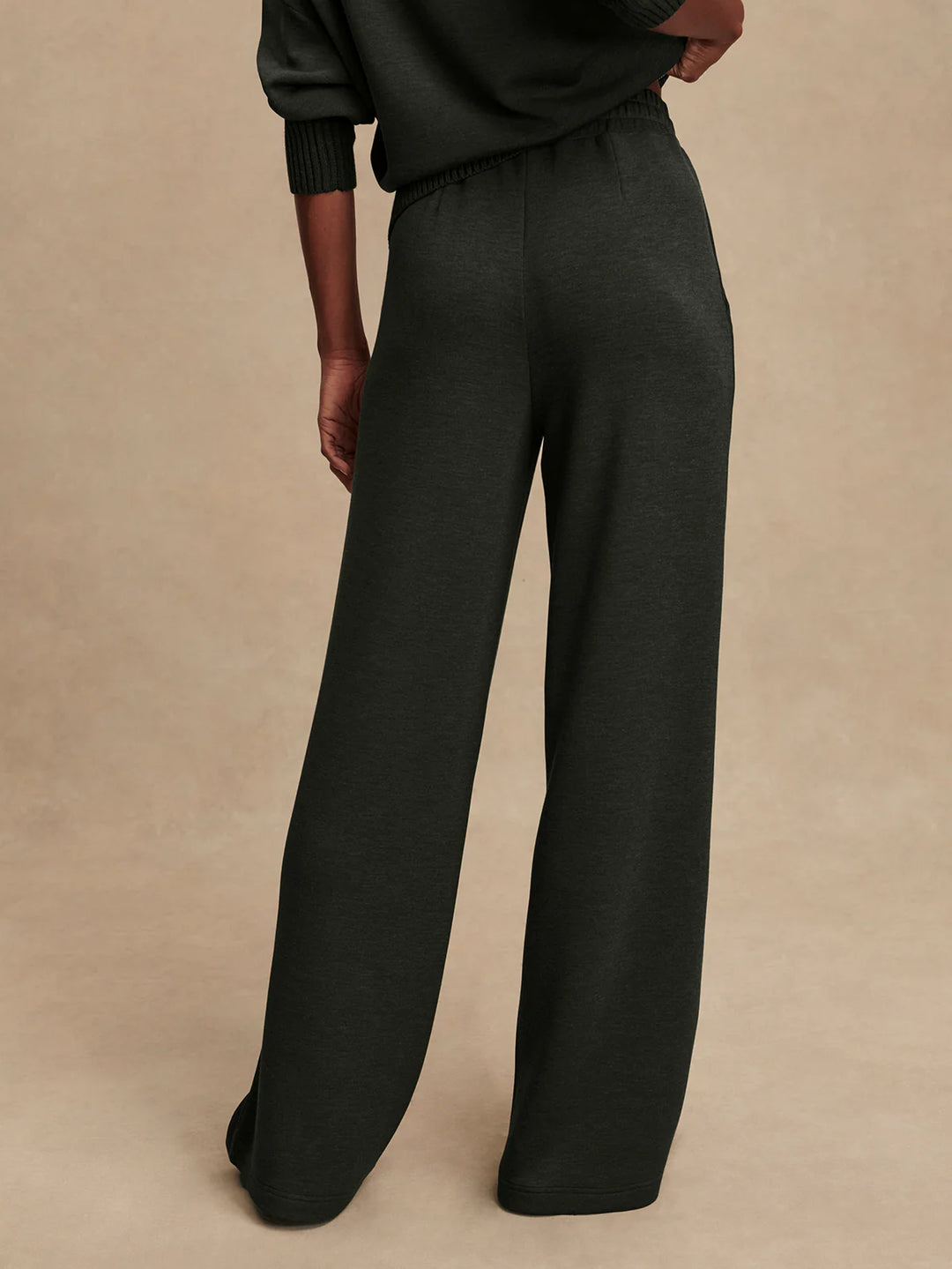 The Extra Wide Leg Pant in Olive Marl