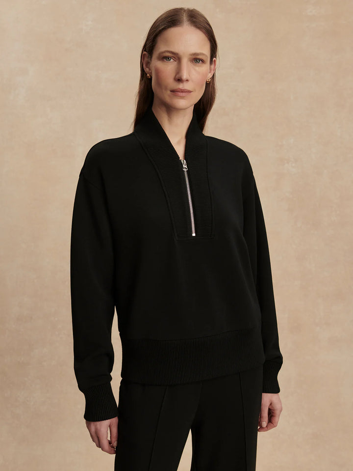 Sally 1/2 Zip Sweatshirt in Black