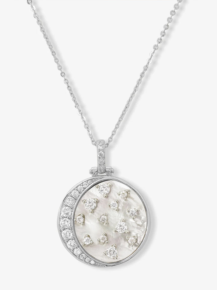 Sweet Dreams Medallion Necklace in Gold|White Diamondettes