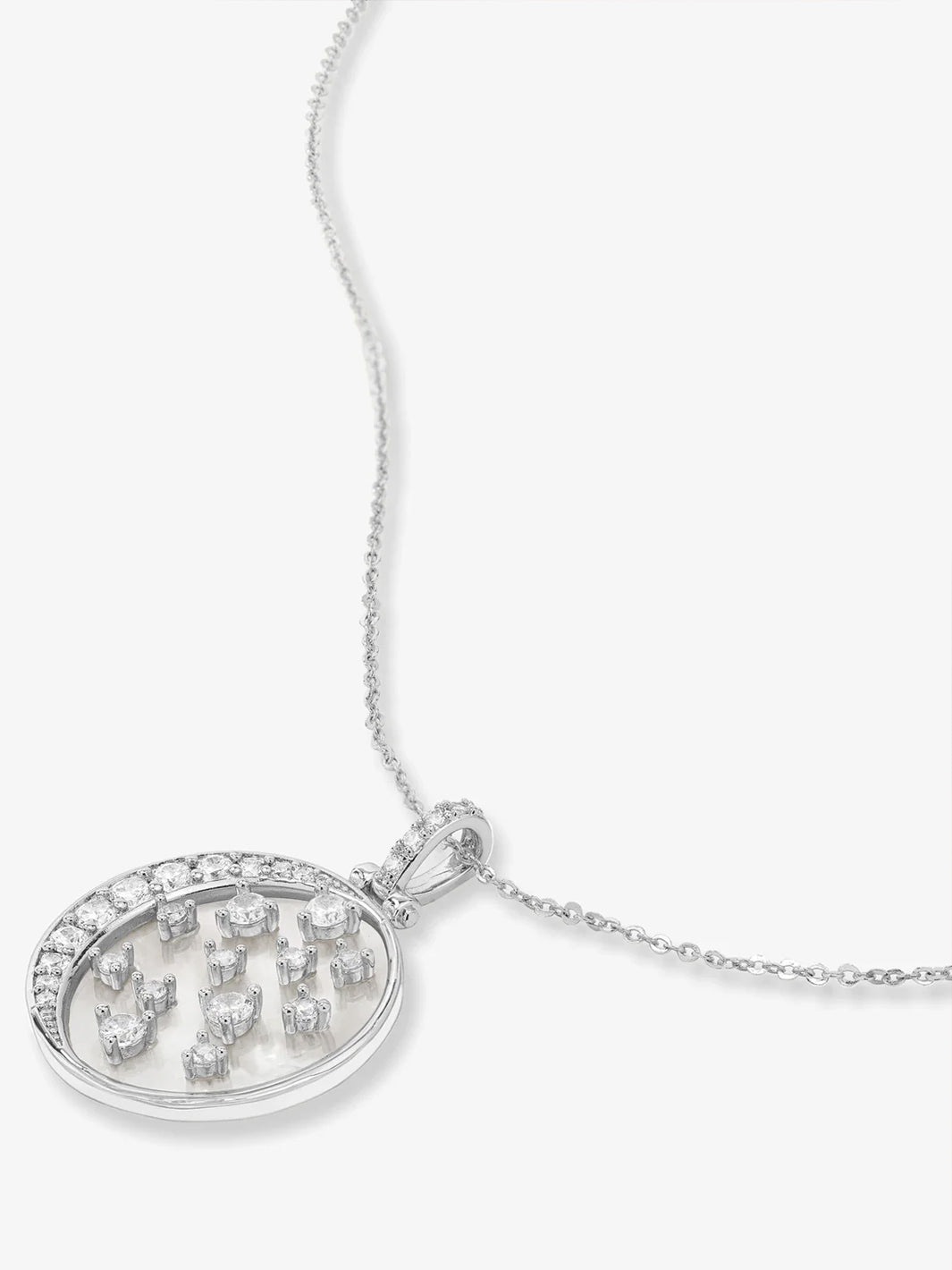 Sweet Dreams Medallion Necklace in Gold|White Diamondettes