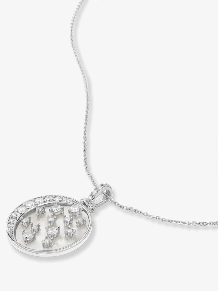 Sweet Dreams Medallion Necklace in Gold|White Diamondettes