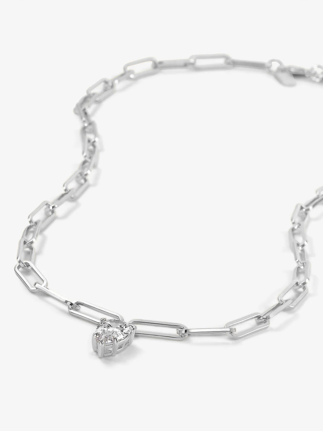 Samantha Teardrop Necklace in Silver|White Diamondettes