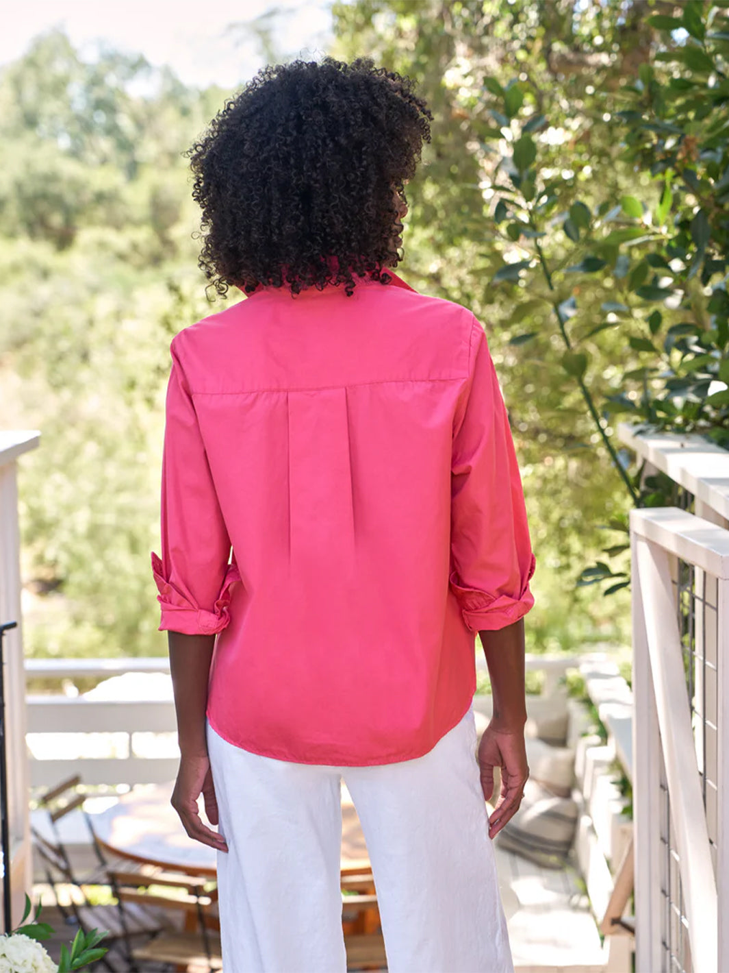 Silvio Untuckable Button-Up Shirt in Magenta