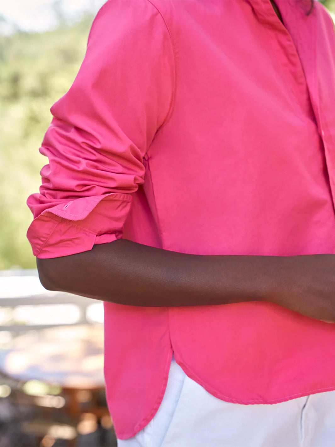 Silvio Untuckable Button-Up Shirt in Magenta