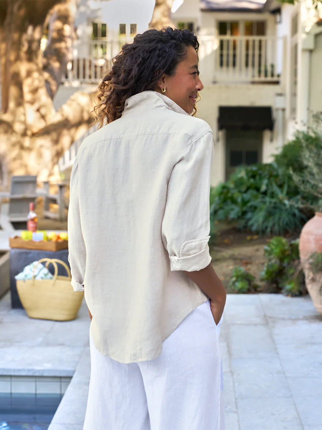 Eileen Relaxed Button-Up Shirt in Sand