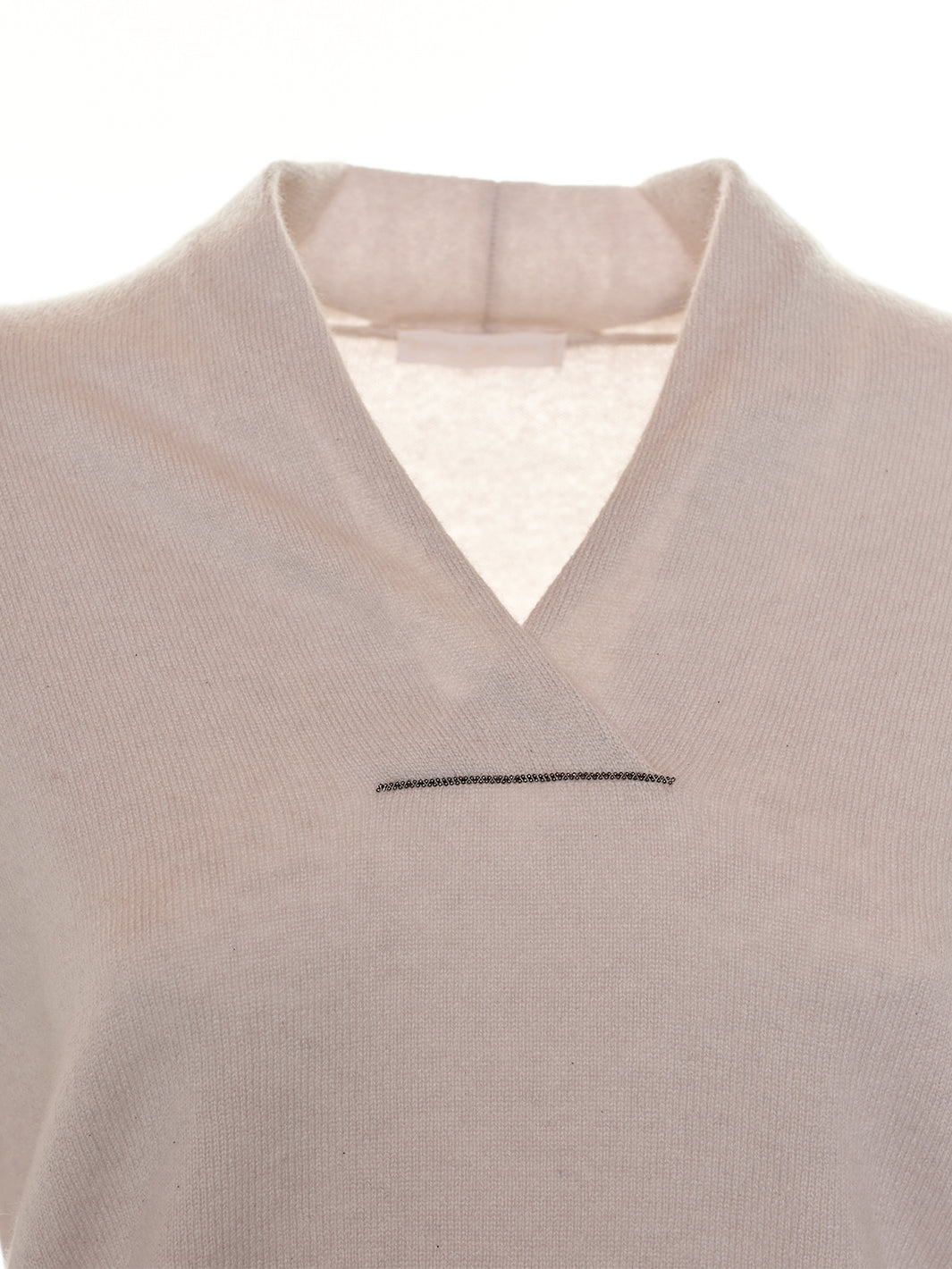 Knitted V-Neck in Taupe