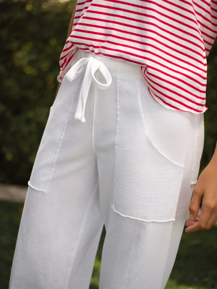 Penny Patch Pocket Jersey Pant in White