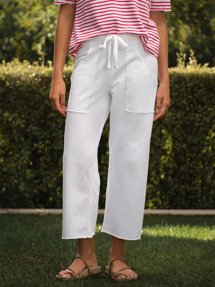 Penny Patch Pocket Jersey Pant in White