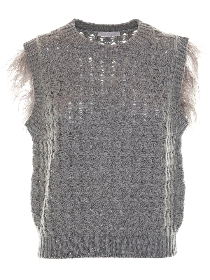 Knitted Sleeveless in Grey