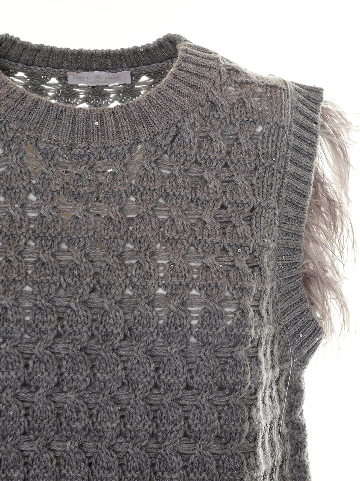 Knitted Sleeveless in Grey