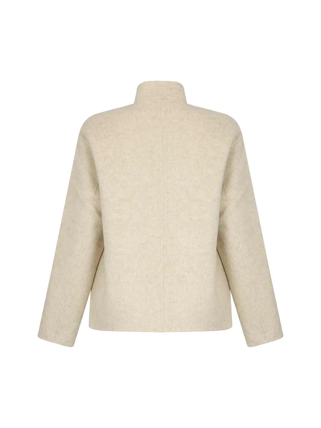 Cloth Jacket with Frogs and High Collar in Chalk