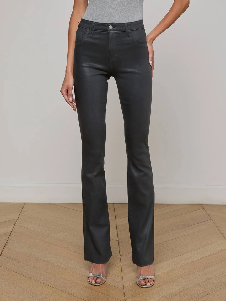Ruth Coated Straight-Leg Jean in Dark Slate Grey Coated