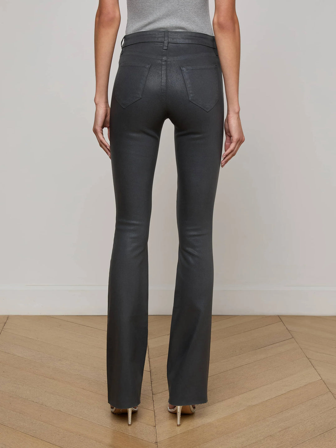 Ruth Coated Straight-Leg Jean in Dark Slate Grey Coated