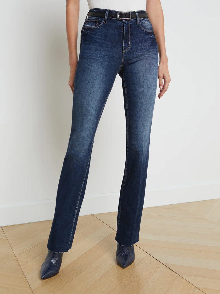 Ruth High Rise Straight Jean in Columbia