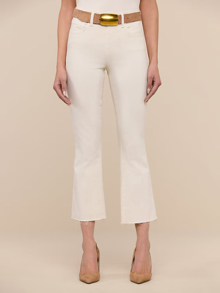 Kendra Cropped Flare Jean in Vintage White