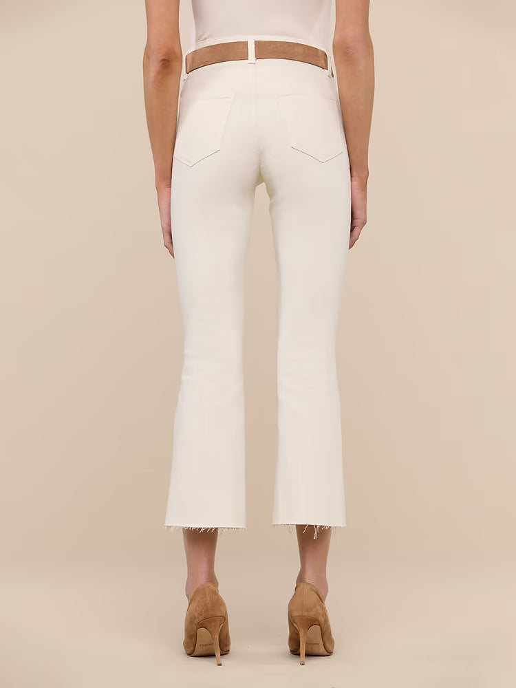 Kendra Cropped Flare Jean in Vintage White