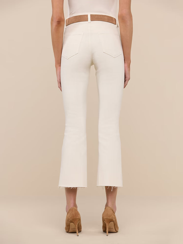 Kendra Cropped Flare Jean in Vintage White