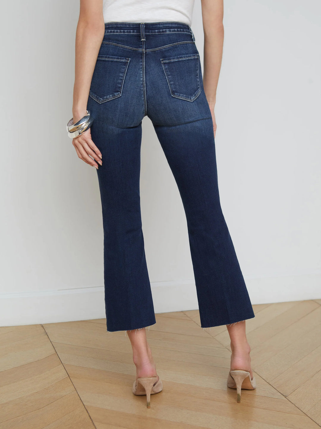 Kendra High-Rise Cropped Flare Jean in Columbia