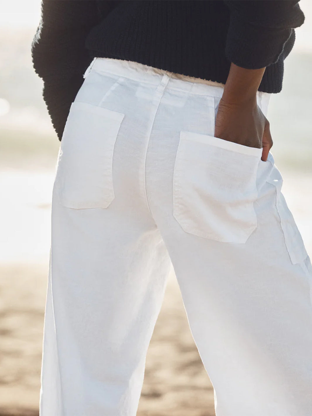 Limerick Wide-Leg Carpenter Pant in White