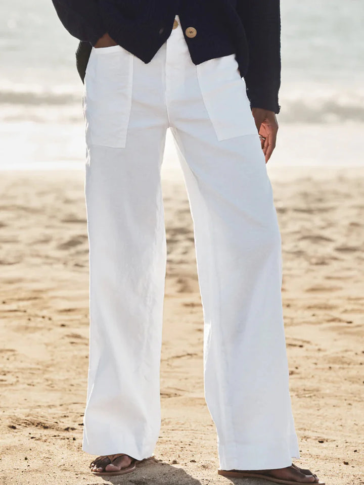 Limerick Wide-Leg Carpenter Pant in White