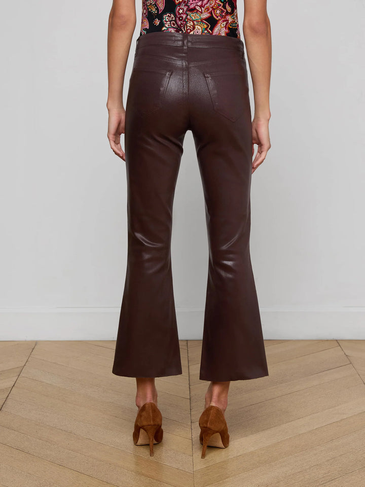 Kendra High-Rise Cropped Flare Jean in Chocolate Coated